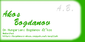 akos bogdanov business card